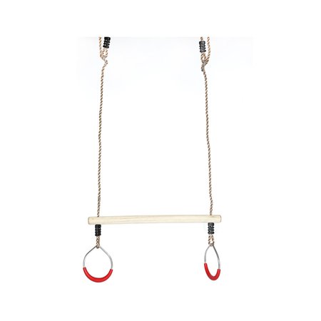 PLAYBERG Kids Trapeze Swing Bar with Rings with Hanging Ropes QI003372